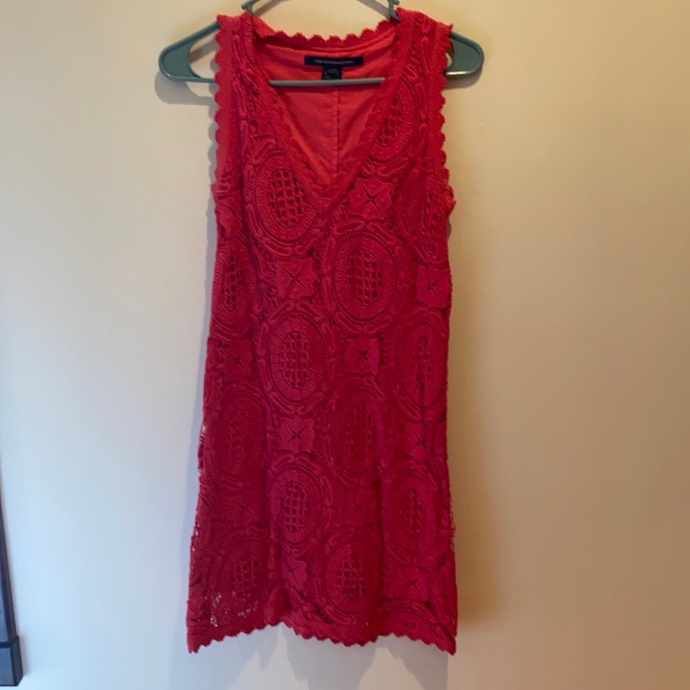 Red Lace French Connection Dress, EUC